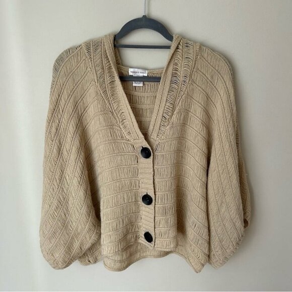 Monroe And Main Chunky Oversized Tan Button-Up Women's Sweater Cardigan Size 2X - Picture 1 of 5